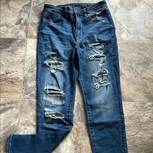 American Eagle Outfitters Ripped Blue Skinny Jeans